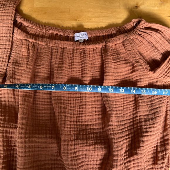 Michael Stars Isabel Terracotta Cotton Gauze Cropped Top Banded Waist Small - Picture 4 of 4